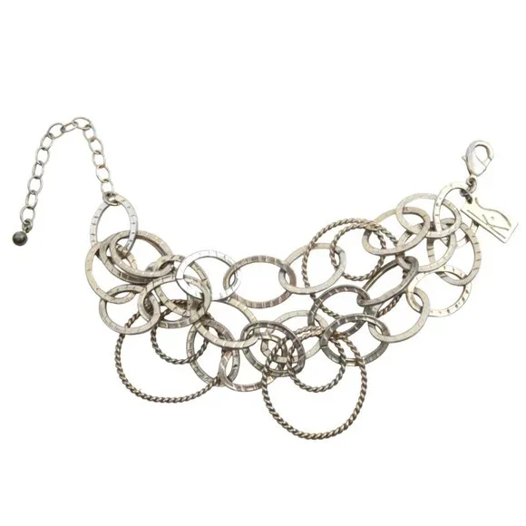 vtg KENDRA SCOTT textured two tone rings bracelet RARE - Picture 2 of 6